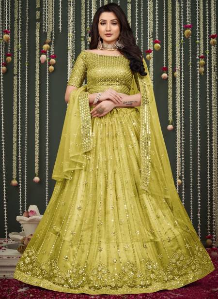 Green Colour Raazi Rama New Latest Designer Party Wear Butterfly Net Lehenga Choli Collection 11018-G